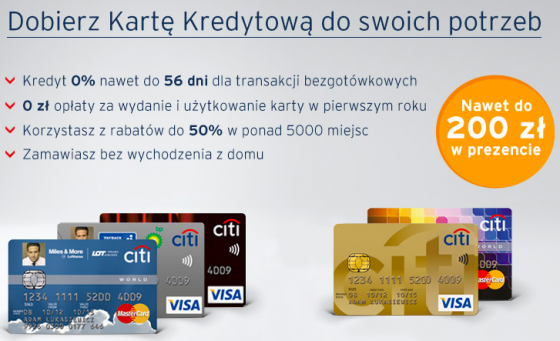 Citibank - karta kredytowa z premią 200zł