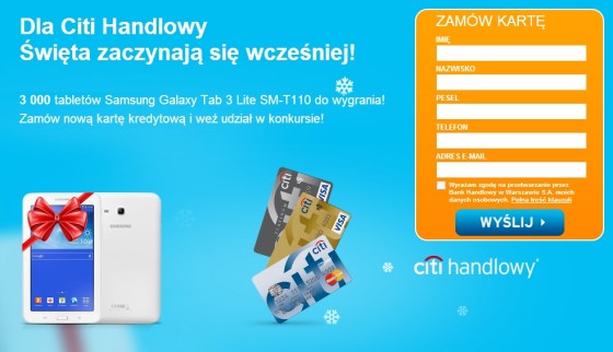 Citibank rozdaje tablet pod choinkę za kartę kredytową!