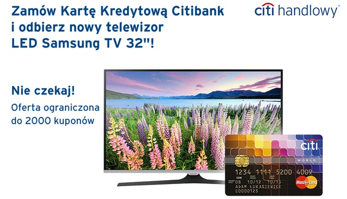 Groupon Citibank karta kredytowa telewizor Samsung