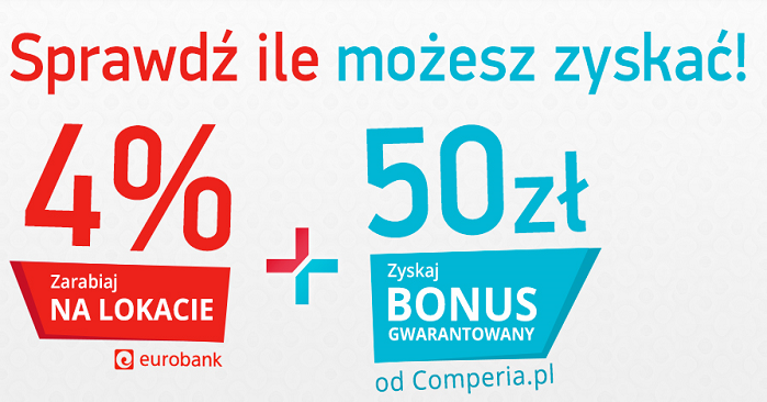 Eurobank 50 zl i 4 proc w promocji Comperia Bonus 4