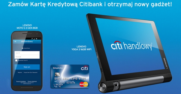 Groupon Citibank Simplicity MasterCard z tabletem Lenovo YOGA Tab 3