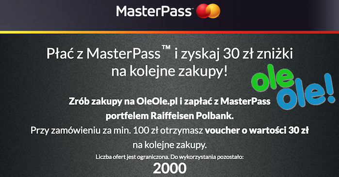 MasterPass Raiffeisen OleOle 30 zl