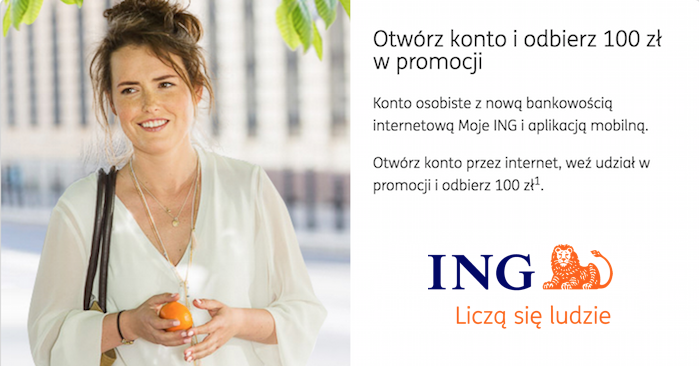 ING Bank Slaski 100 zl za konto