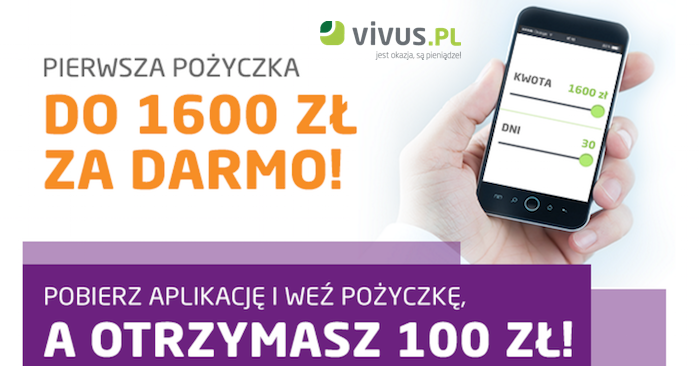 Vivus 100 zł za pierwsza pozyczke przez aplikacje