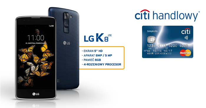 Citibank karta kredytowa smartfon LG K8 LTE